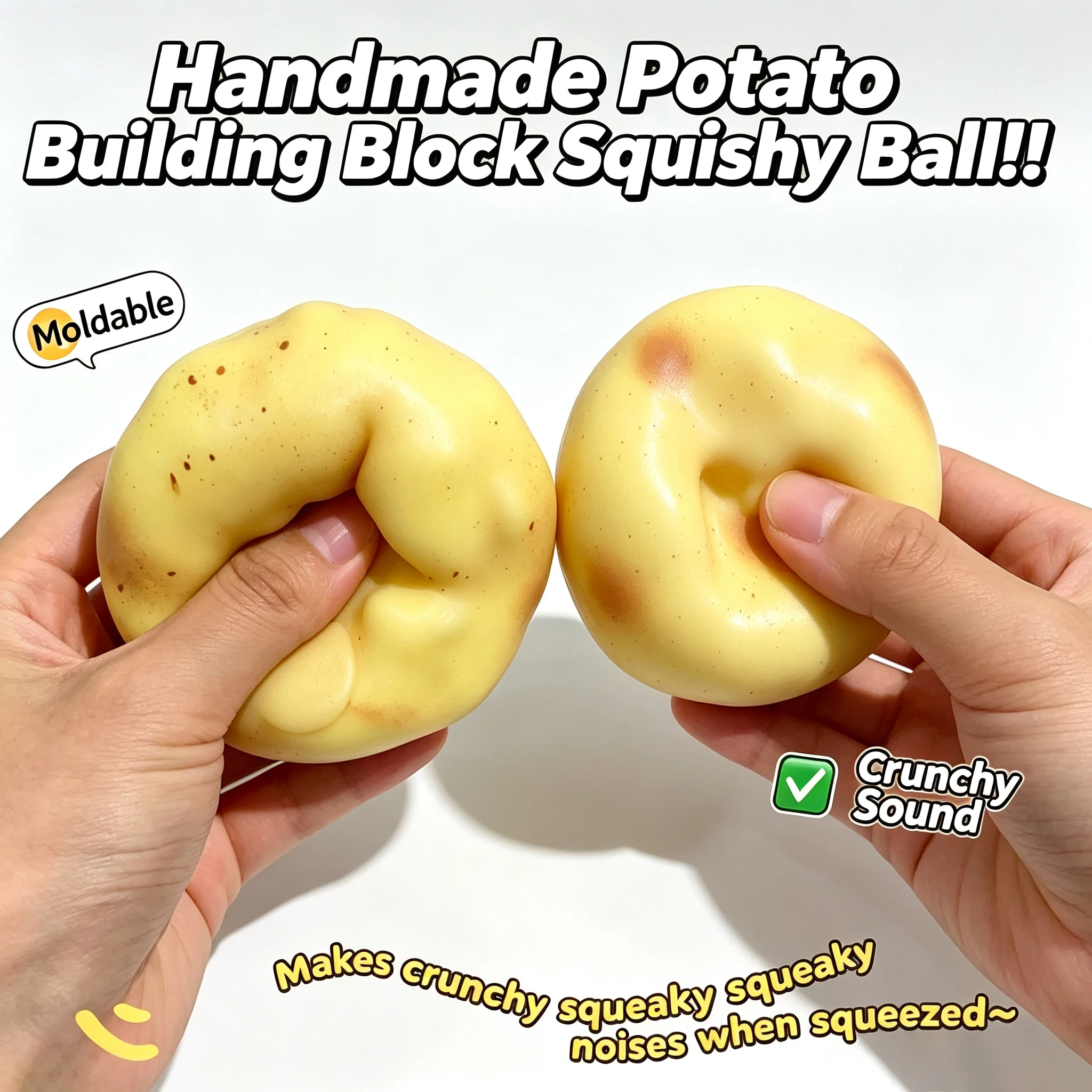 Kids' Toys - Crunchy Potato Squishy Stress Ball ASMR