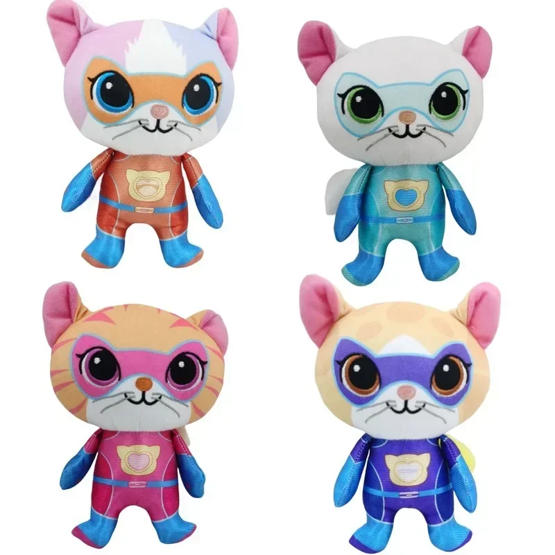 Kids Toys Yellow - 4pcs Super Kitties Team Anime Plush