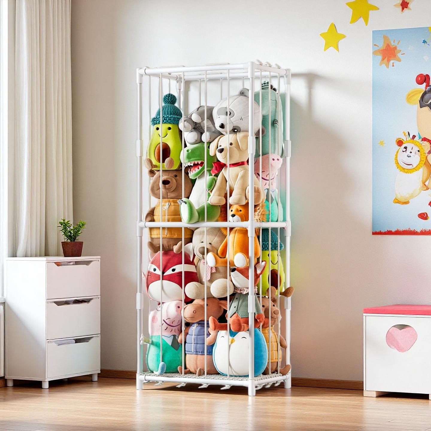 Kids' Toys - Vertical Stuffed Animal Storage Organizer Zoo