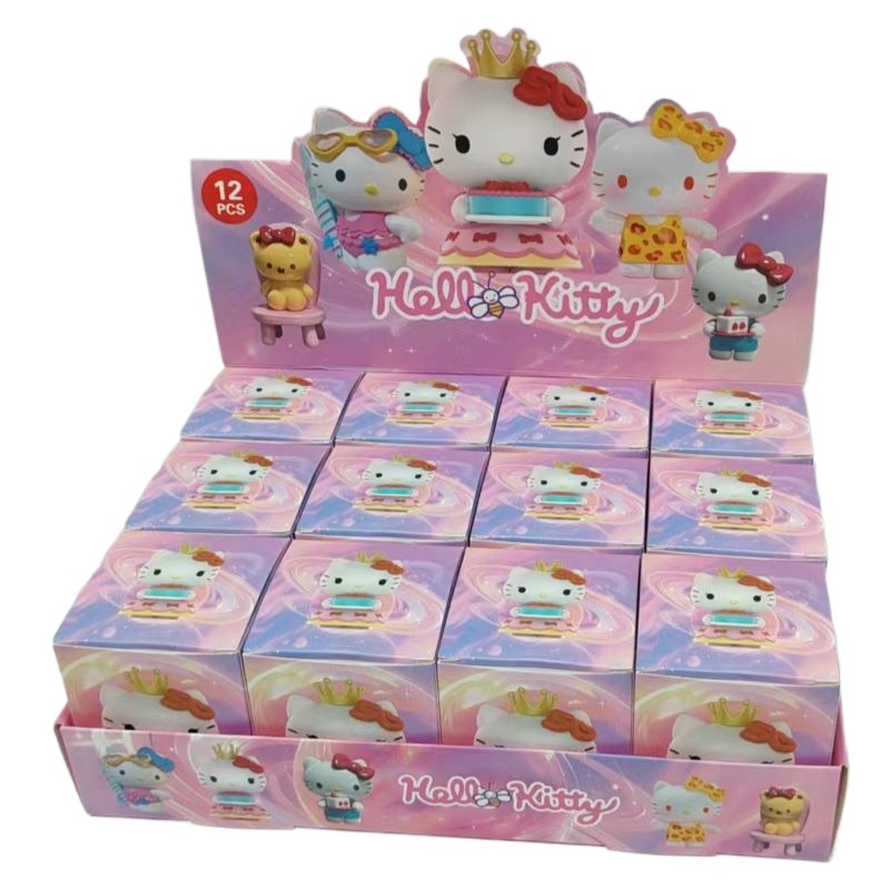 Kids Toys Under $5 - Flocked Hello Kitty Blind Box 12Pcs