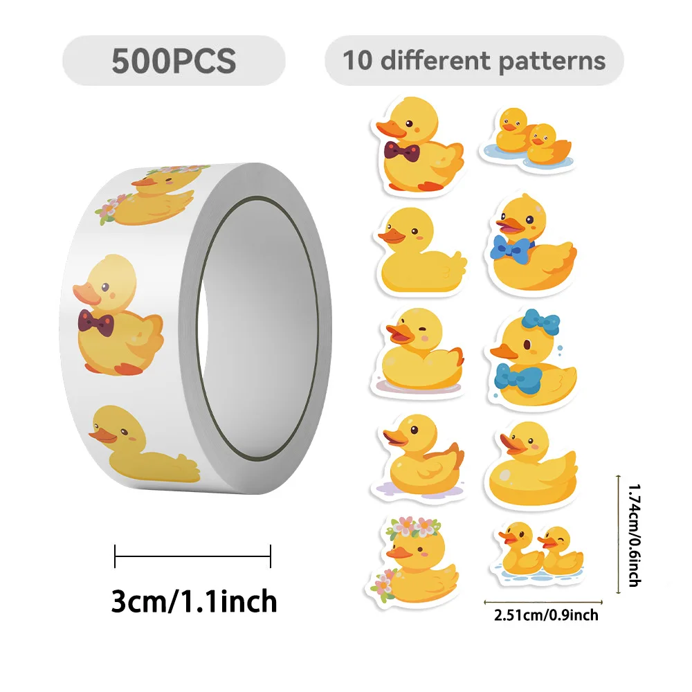 500pcs/Roll Cartoon Yellow Duc - đánh giá và giá Kids Toys Yellow