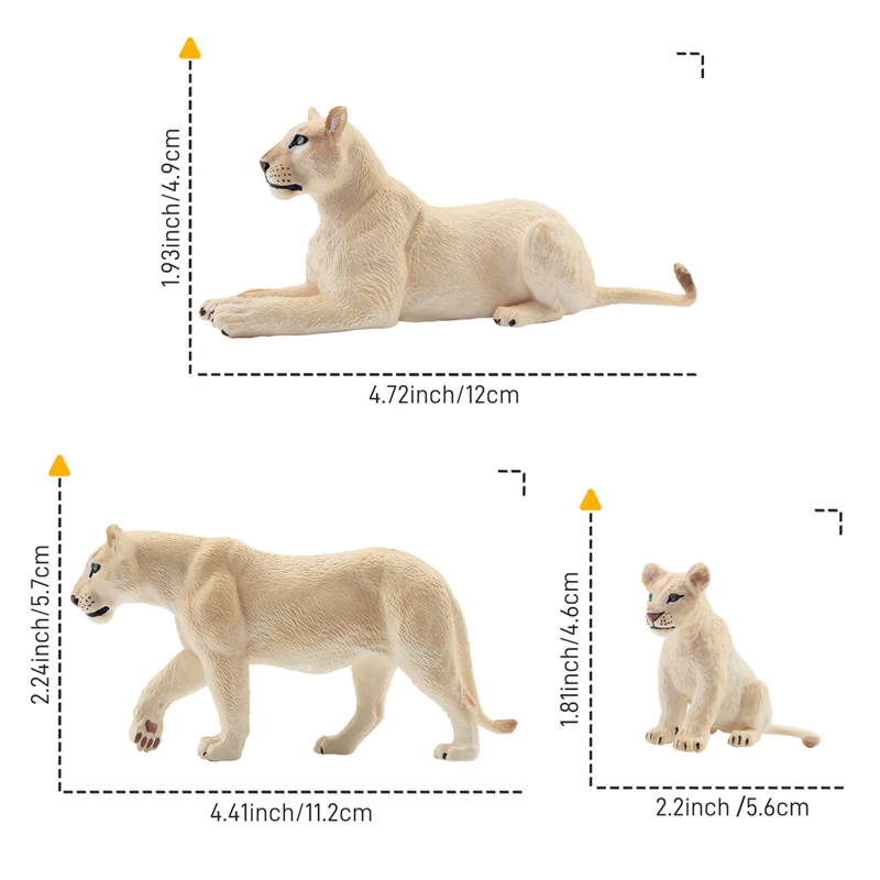 6Pcs Simulation White Lion Fam - đánh giá và giá Kids Toys Under $5