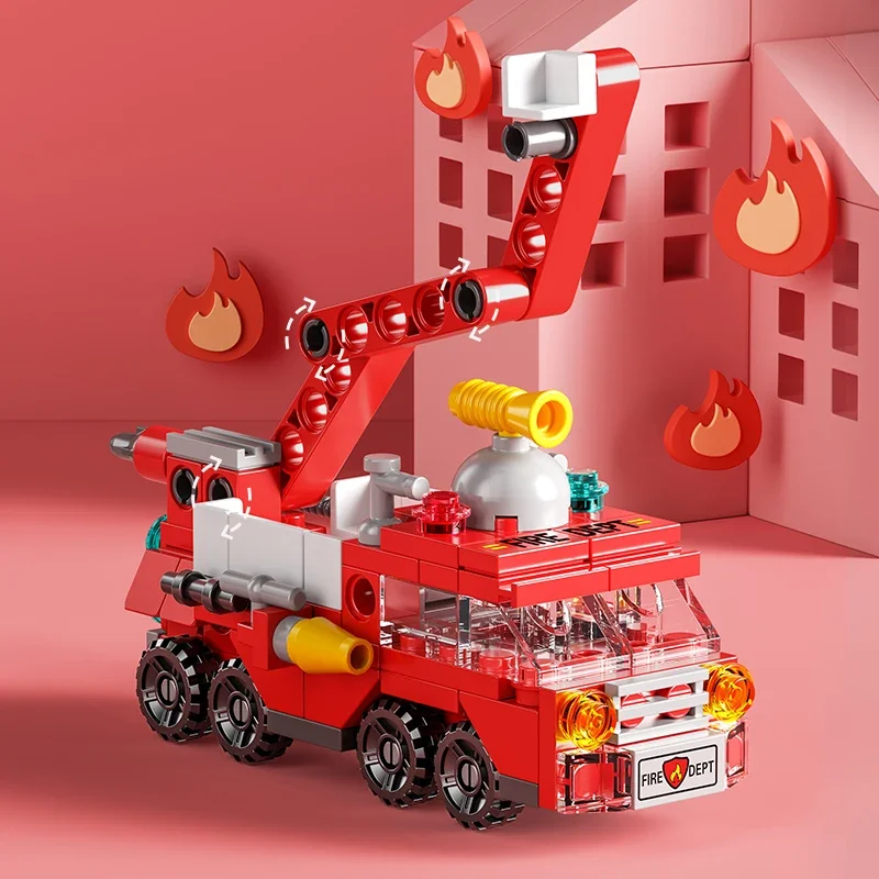 City Fire Car Building Blocks  - đánh giá và giá Kids Toys Helicopter