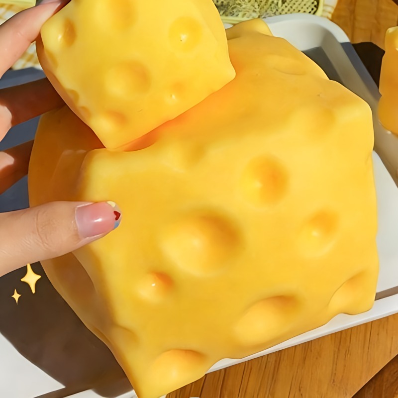 @Dark Yellow Cheese Cube Stres - đánh giá và giá Kids Toys Yellow