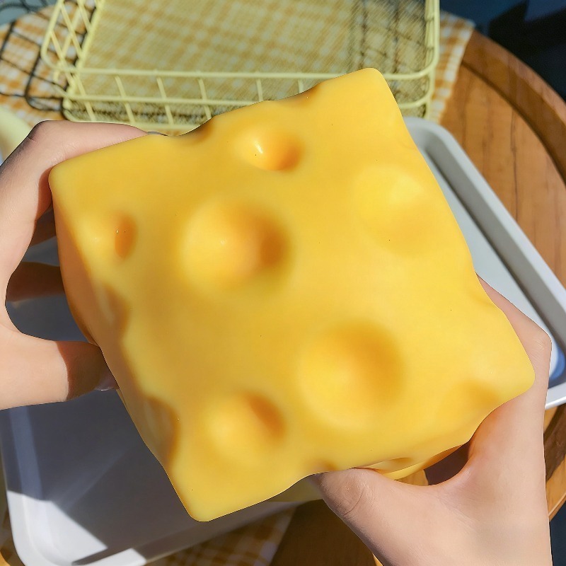 @Dark Yellow Cheese Cube Stres - đánh giá và giá Kids Toys Yellow